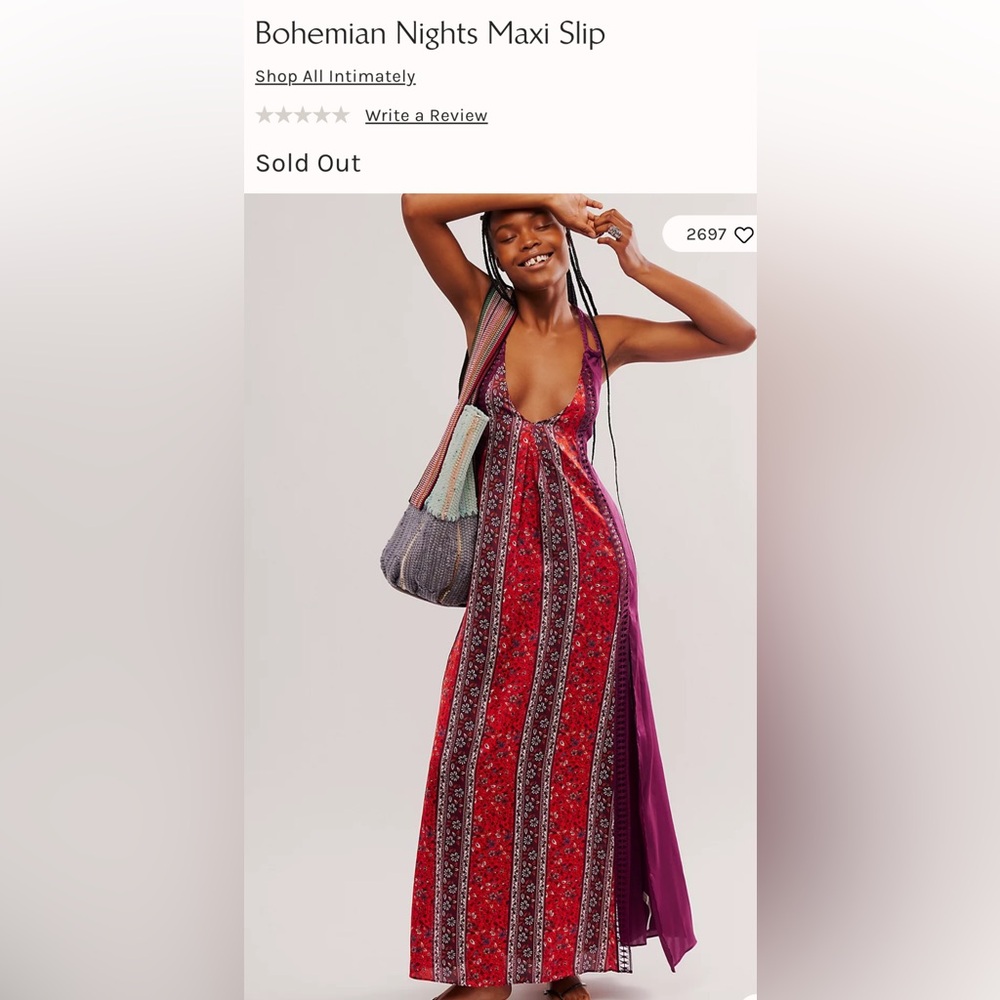 NWT! Free People Intimately Bohemian Nights Maxi Slip - Picture 3 of 14